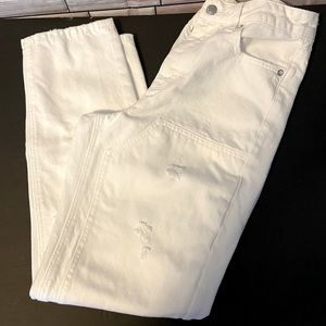 American Eagle White Hi-Rise Tom Girl